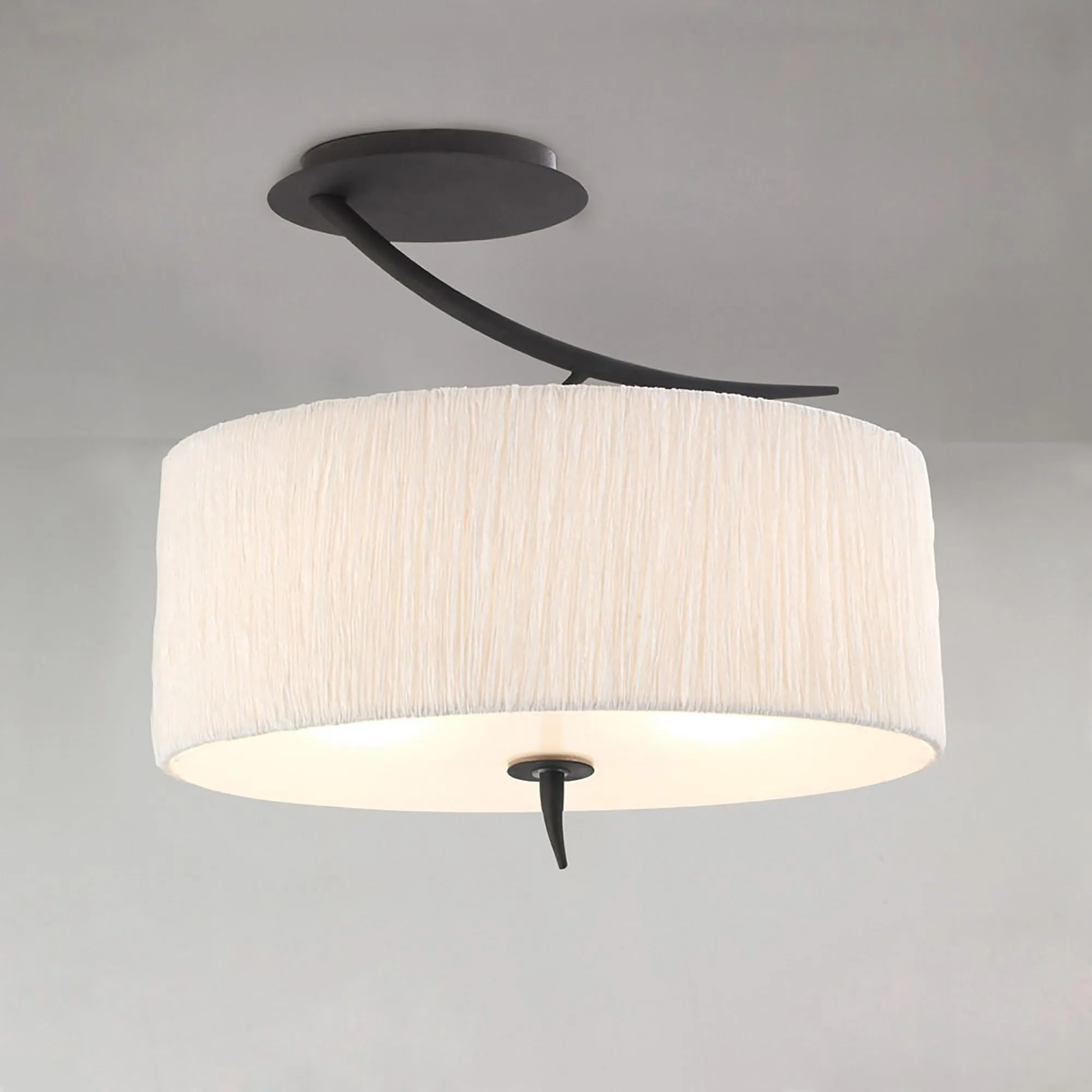 Eve Anthracite-White Ceiling Lights Mantra Semi Flush Fittings
